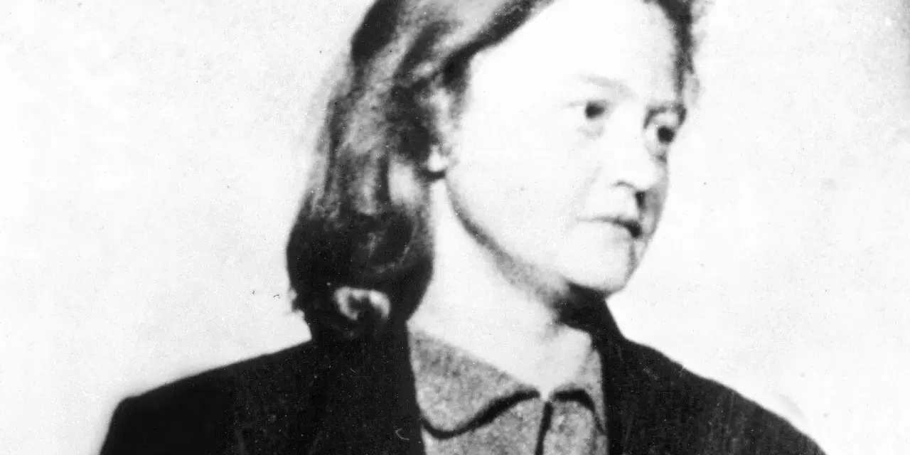 Portret Ilse Koch, która znana jest z okrucieństwa wobec więźniów, w tym dzieci.