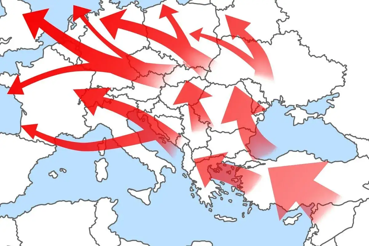 Mapa pokazuje wędr&oacute;wki lud&oacute;w, w tym goci, kim byli i skąd przybyli, rozprzestrzeniając się po Europie.