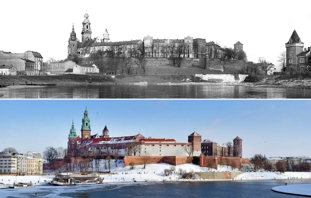 Por&oacute;wnanie Wawelu wczoraj i dziś. Kto zbudował Wawel? Odpowiedź kryje się w historii tego miejsca.